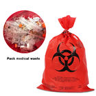 Túi nhựa có nguy cơ sinh học màu cam hạng nặng Túi đựng rác y tế Lót thùng rác