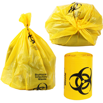 Chất liệu HDPE Nhựa In màu vàng Biohazard Healthcare Liners