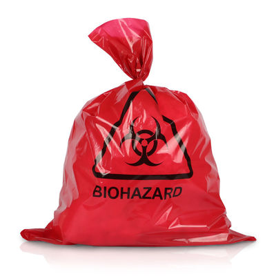 Nồi hấp tùy chỉnh ISO9001 Túi chất thải y tế màu đỏ 65MIC LDPE HDPE