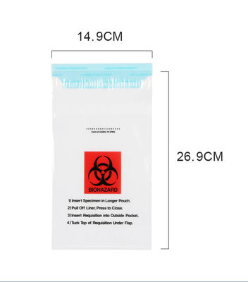 95kap LDPE Túi nhựa hấp tiệt trùng dày 0,04mm Biohazard khóa zip