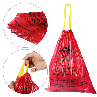 Dây rút SGS Túi đựng rác thải y tế Biohazard Rác tùy chỉnh kích thước