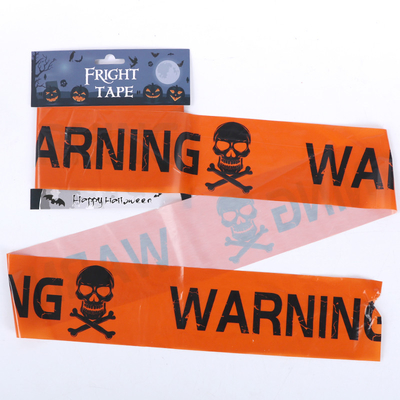 Trang trí Halloween Dày 0,1mm Băng sợ hãi Màu cam Cảnh báo 30ft Nhựa